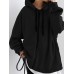 Women Hoodie Leisure Contrast Color Knee Length Thin Lace  up Sweatshirts