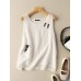 Crew Neck Frog Button Pocket Sleeveless Tank Top