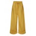 Women Casual Drawstring Waist Solid Holiday Vintage Wide Leg Pants With Pockets