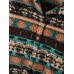 Ethnic Pattern Print Vintage Pocket Hooded Casual Coat for Women