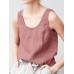 Solid Sleeveless U  neck Casual Tank Top For Women