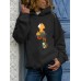 Women Halloween Pumpkin Skeleton Head Reflection Print Casual Regular Hoodie