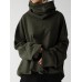 Women Turtleneck Stitching Design Wide Sleeves Solid Loose Pullover Sweatshirt