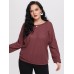 YOINS Plus Size Round Neck Criss  Cross Waffle Knit Knitwear